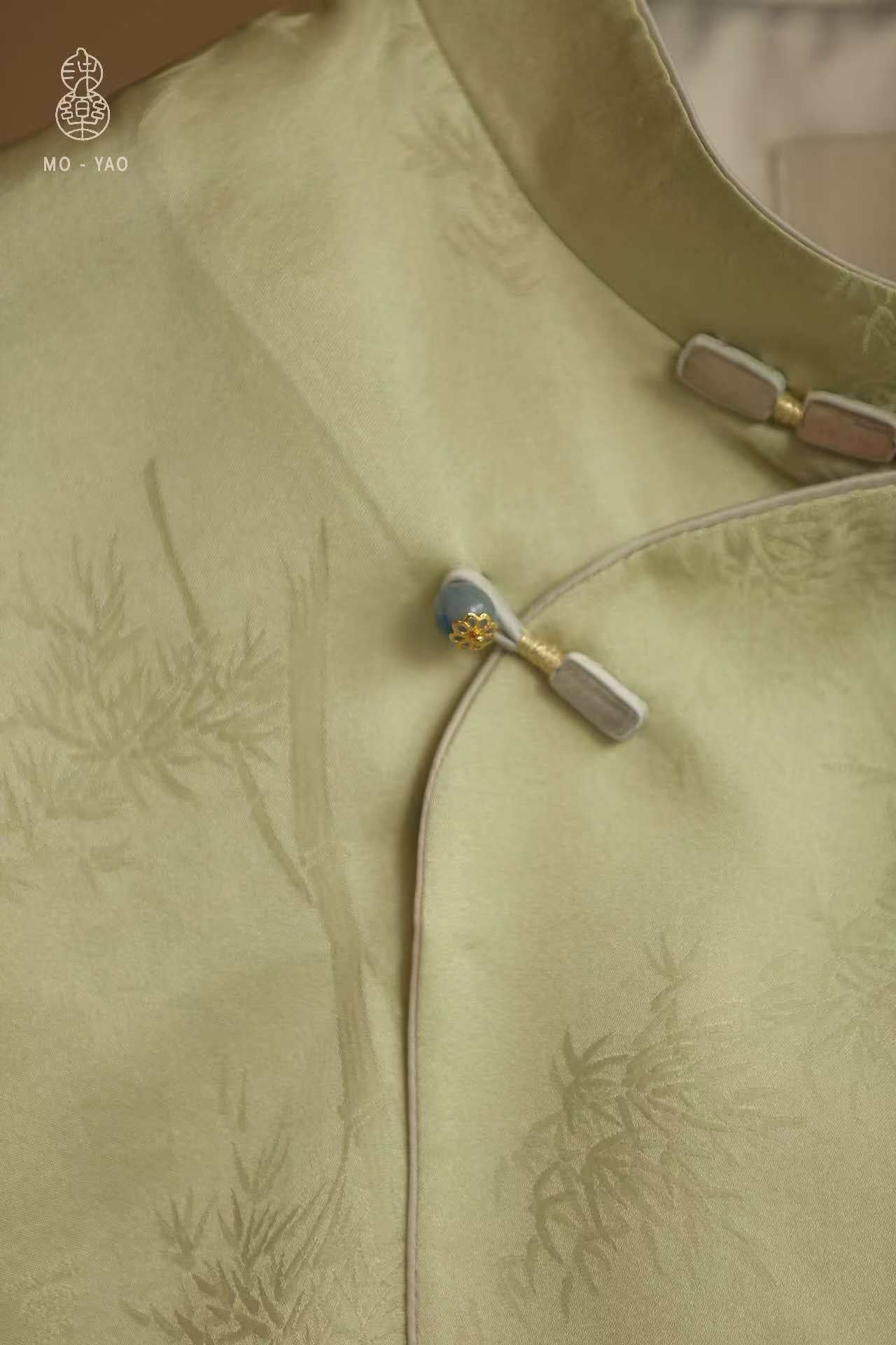 复古立领偏襟手工盘扣短衫1373