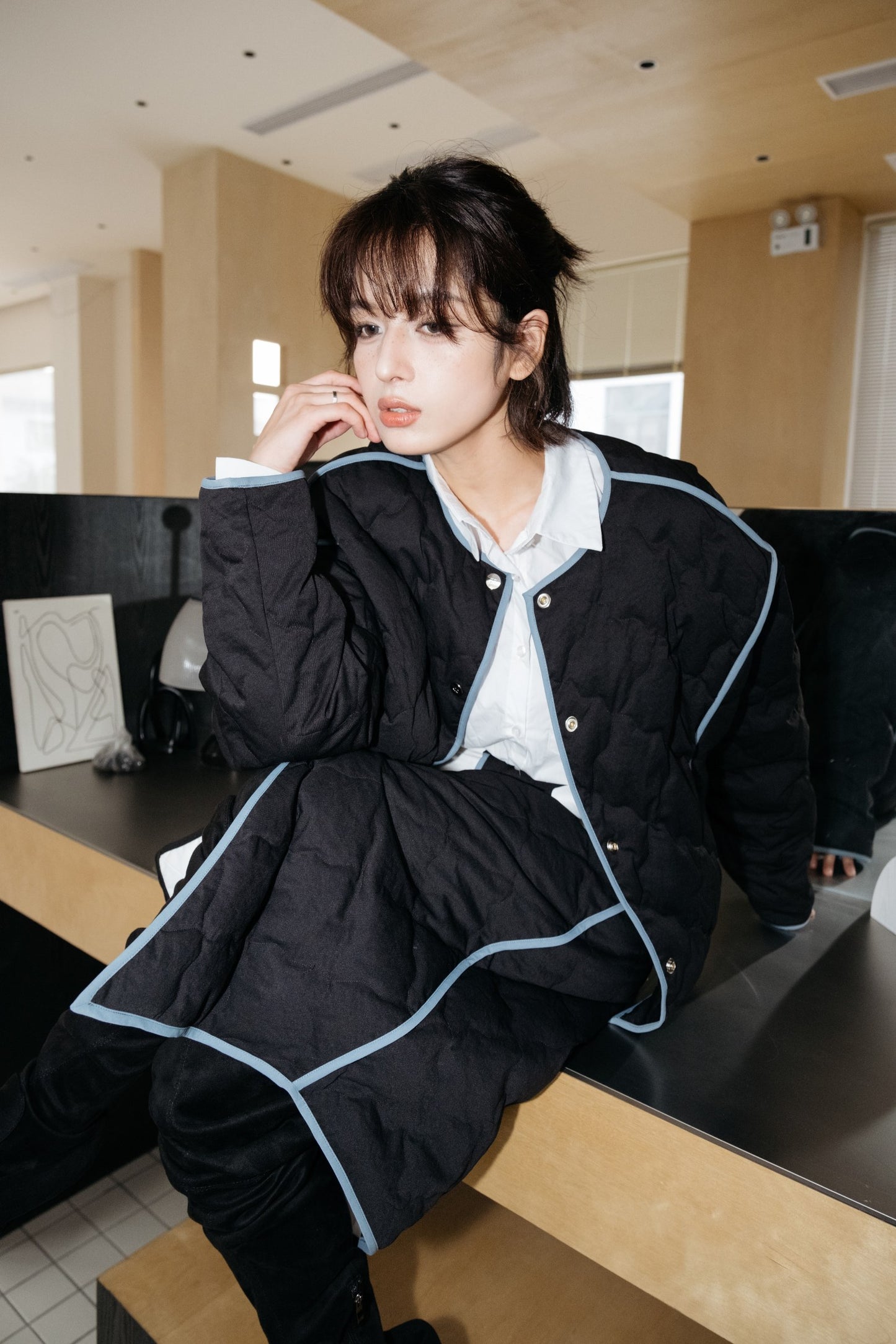 EOEZ 黑色鹅绒服EZY3060