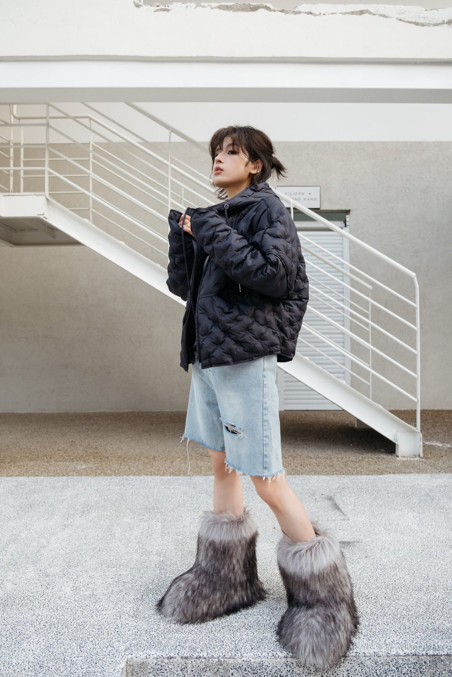 EOEZ深灰色鹅绒服EZY3069