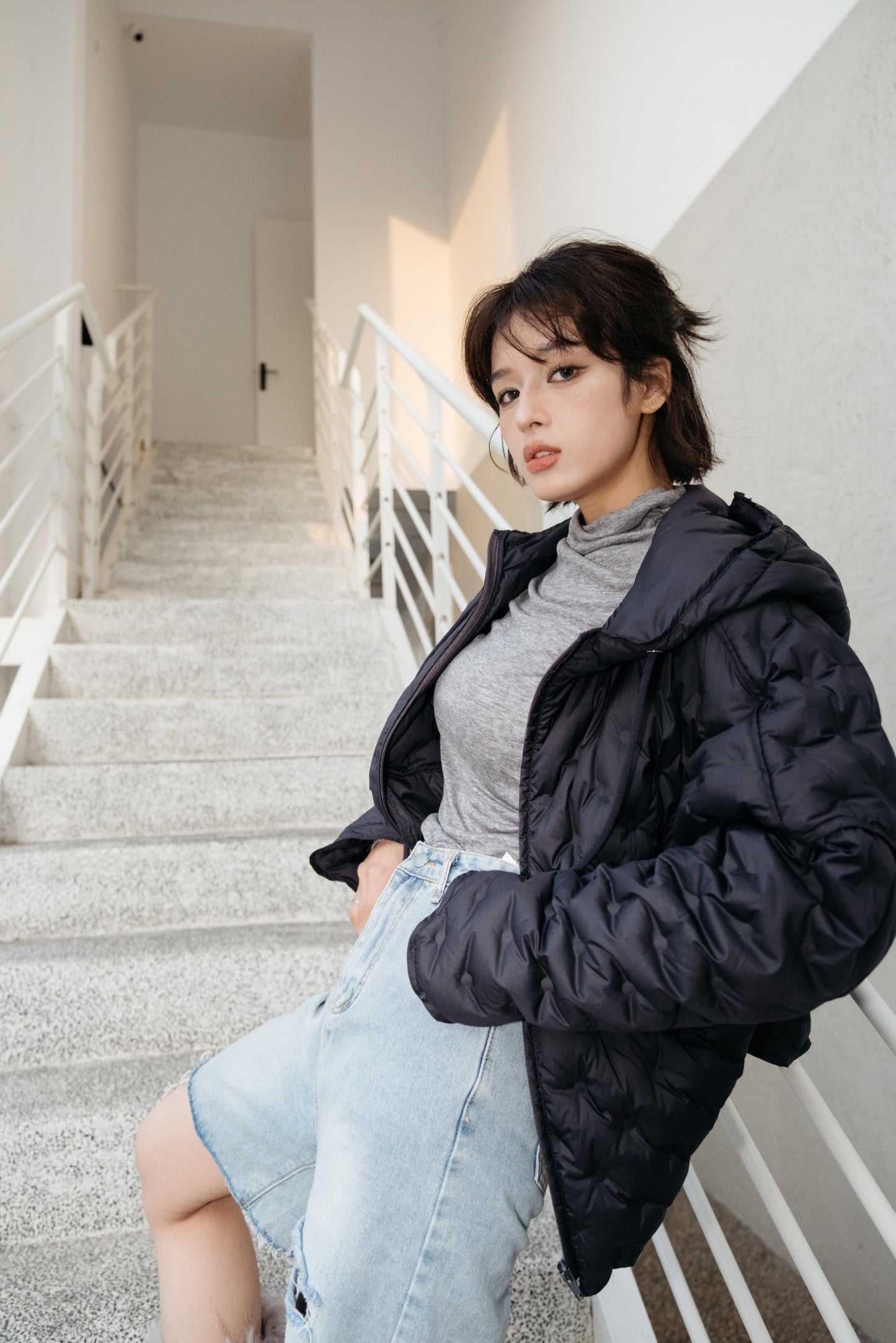 EOEZ深灰色鹅绒服EZY3069
