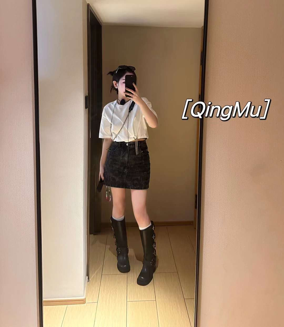 QINGMU白色小衫
