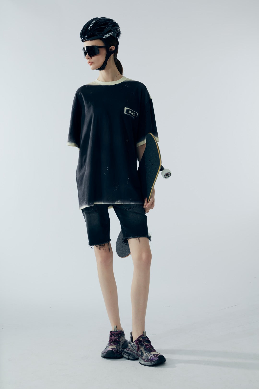 DJFL 撞色做旧款短袖T