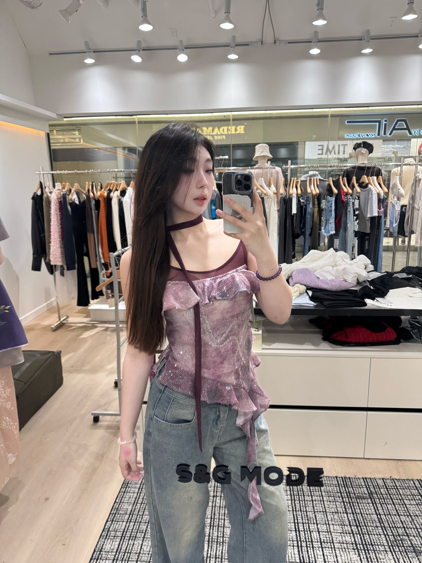 uhot紫色挂脖吊带