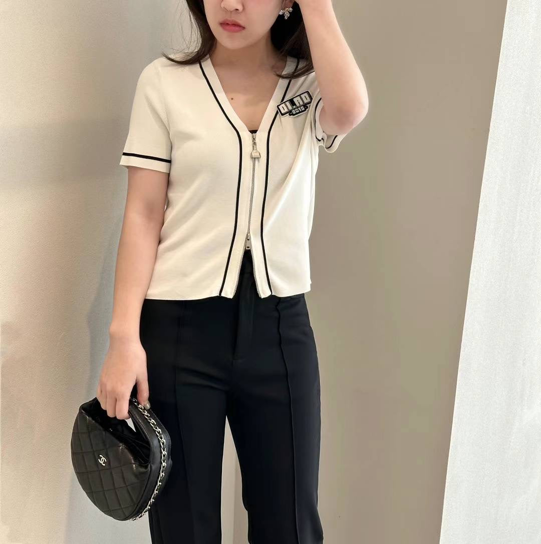 DI.AD 短袖拉链针织衫