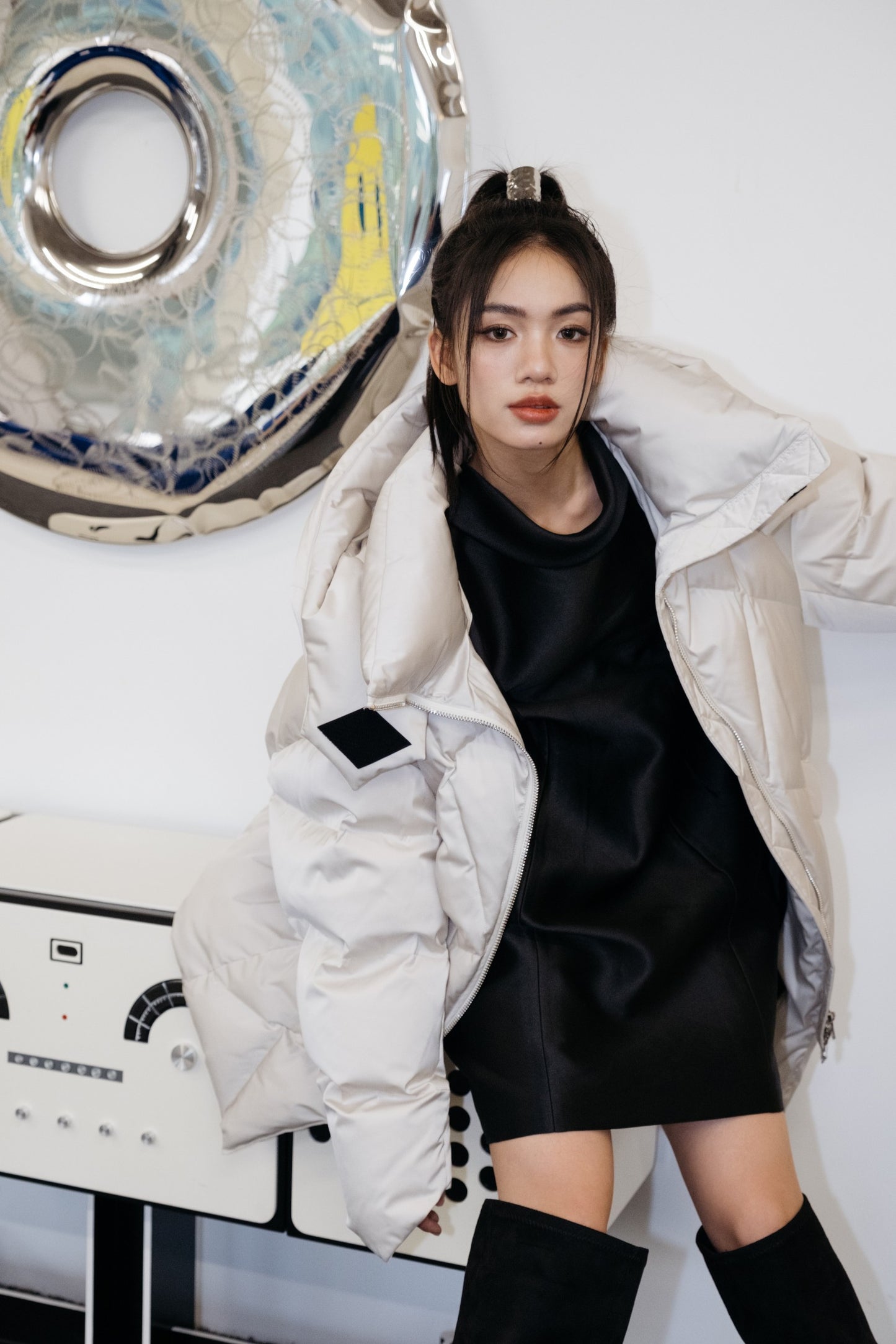 EOEZ 柳岩同款白色鹅绒服EZY3080