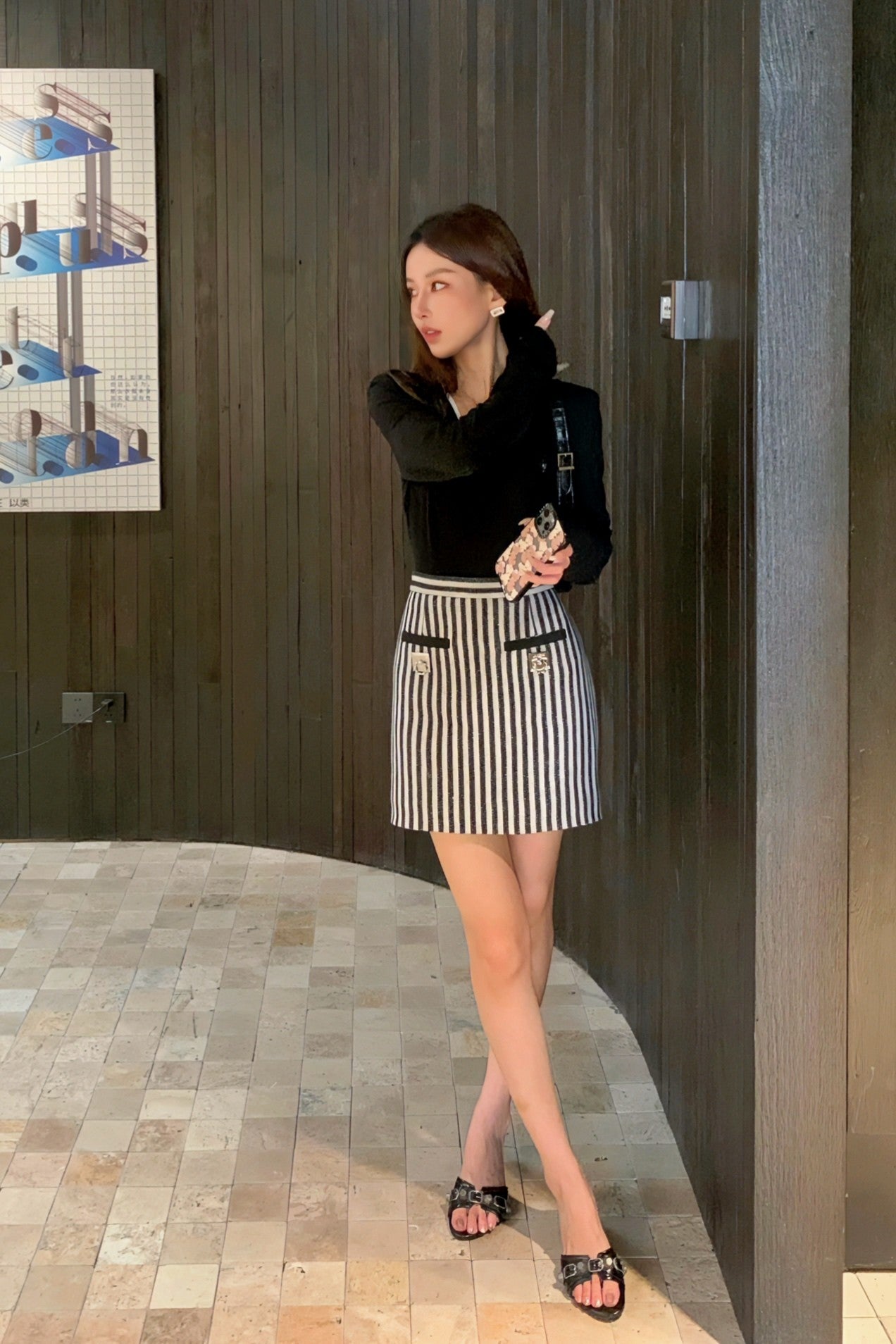 24黑长袖t