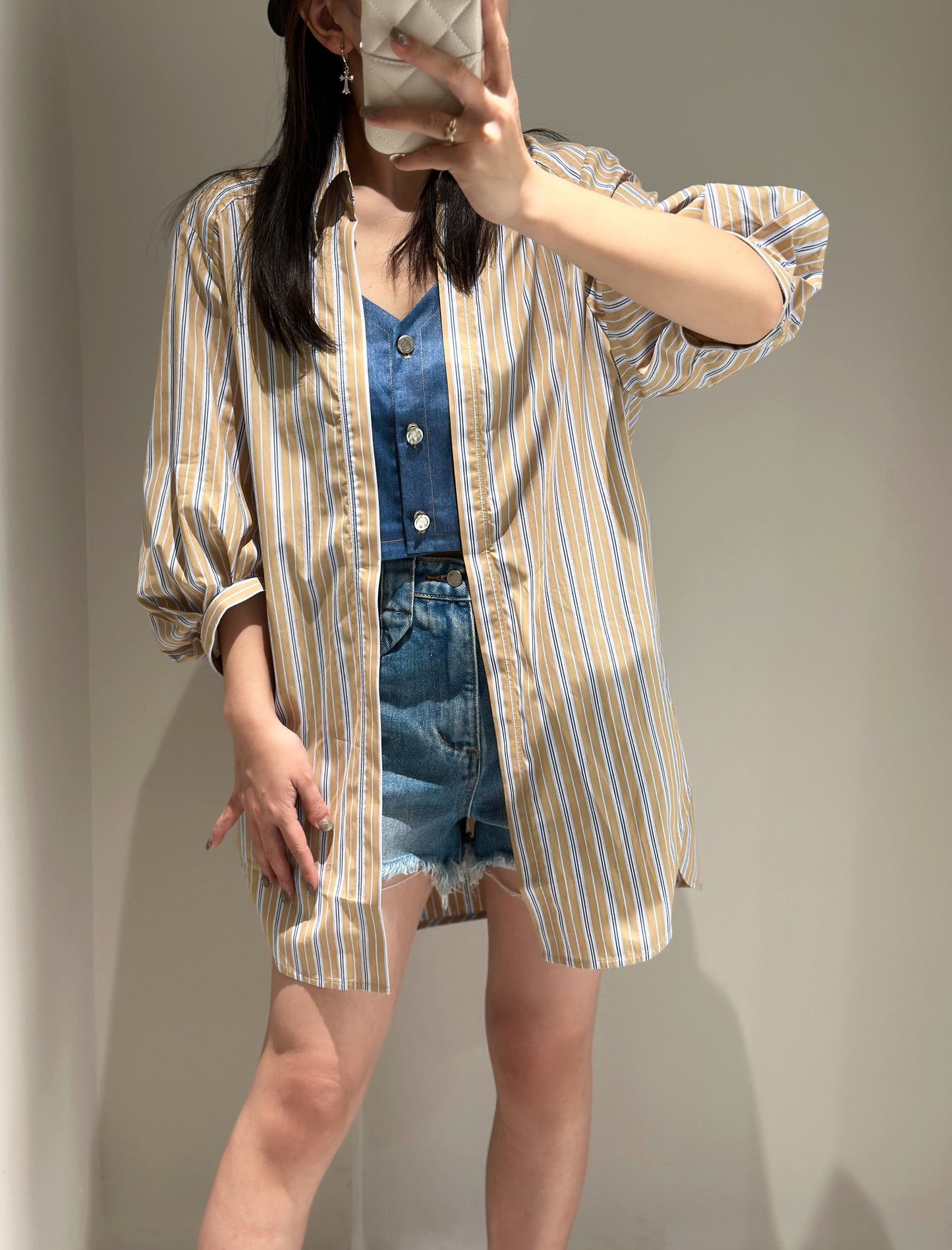 DI.AD 条纹拼接长衬衫
