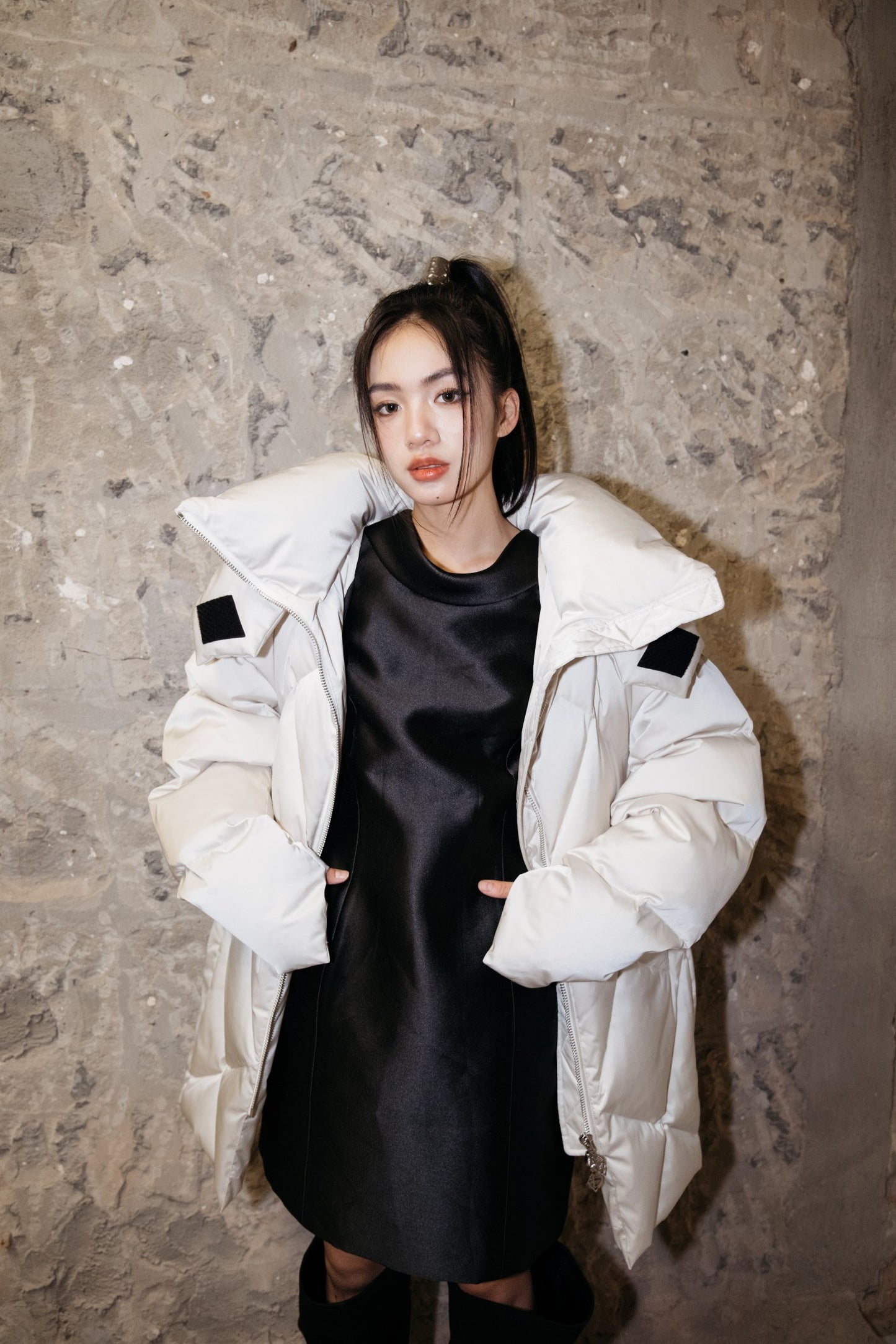 EOEZ 柳岩同款白色鹅绒服EZY3080