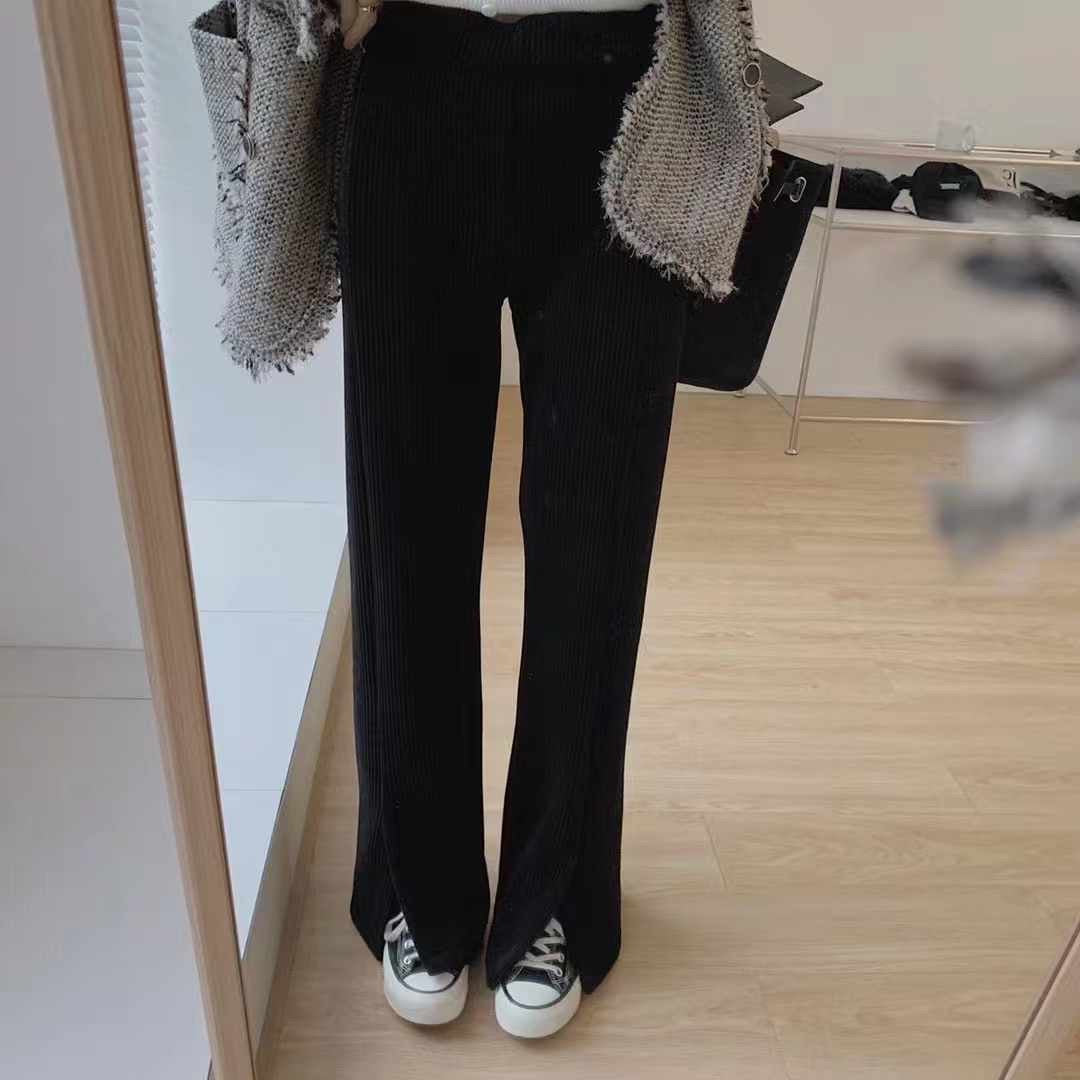 S&GMODE灯芯绒黑色长裤