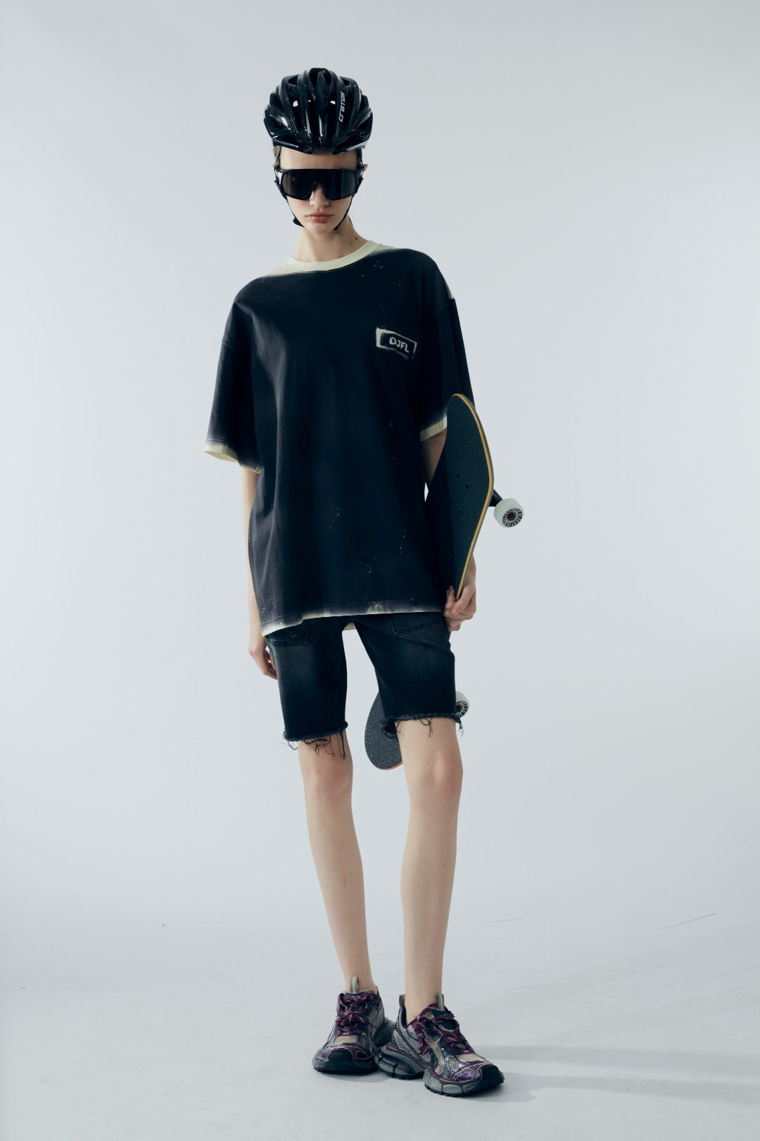 DJFL 撞色做旧款短袖T