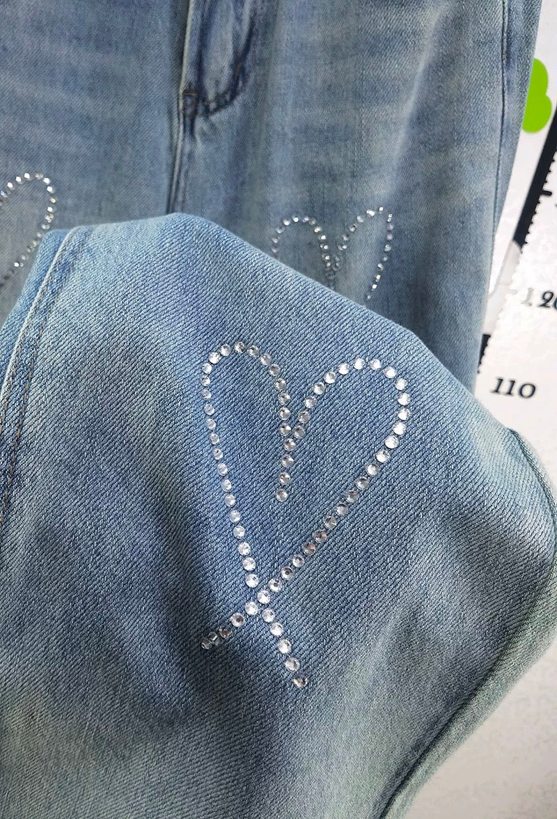 SG MODE爱心烫钻牛仔裤