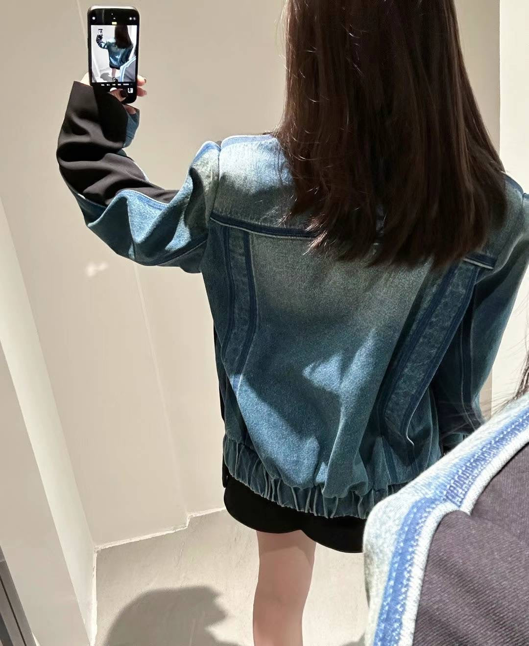 PSYCHOBEIBI 牛仔西装拼接外套