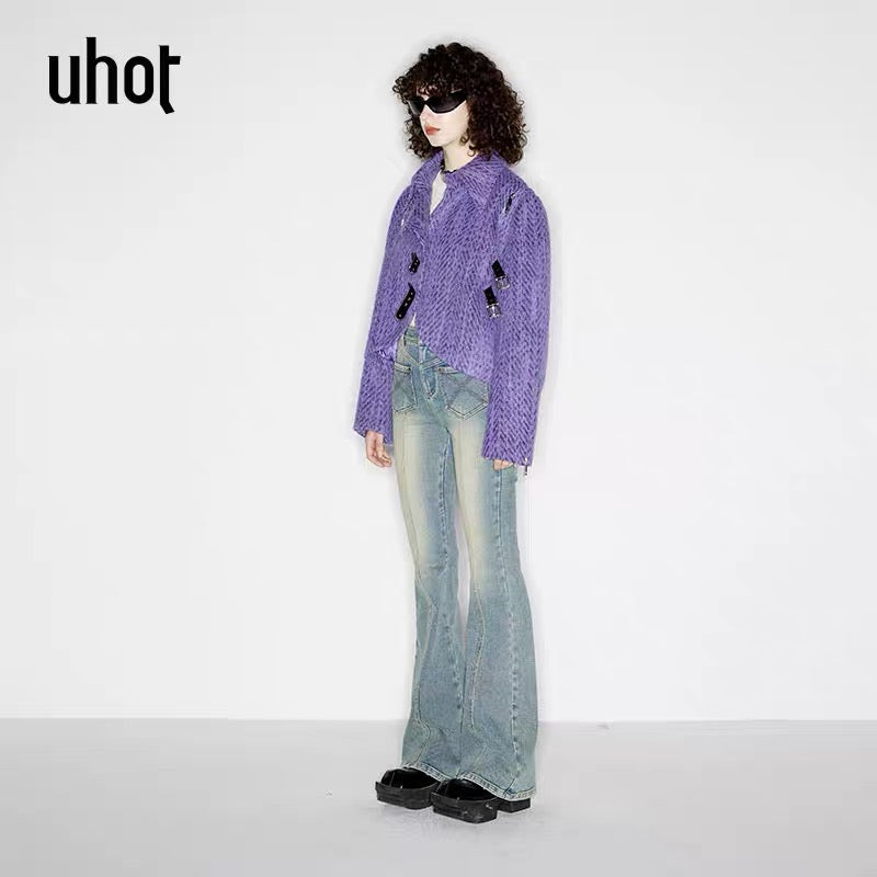 UHOT 紫色短外套