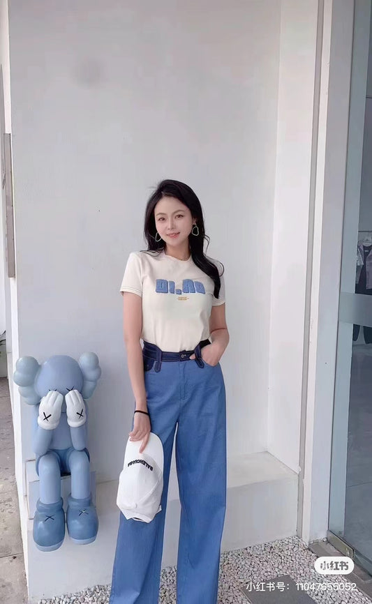 DI.AD 拼接薄款牛仔裤