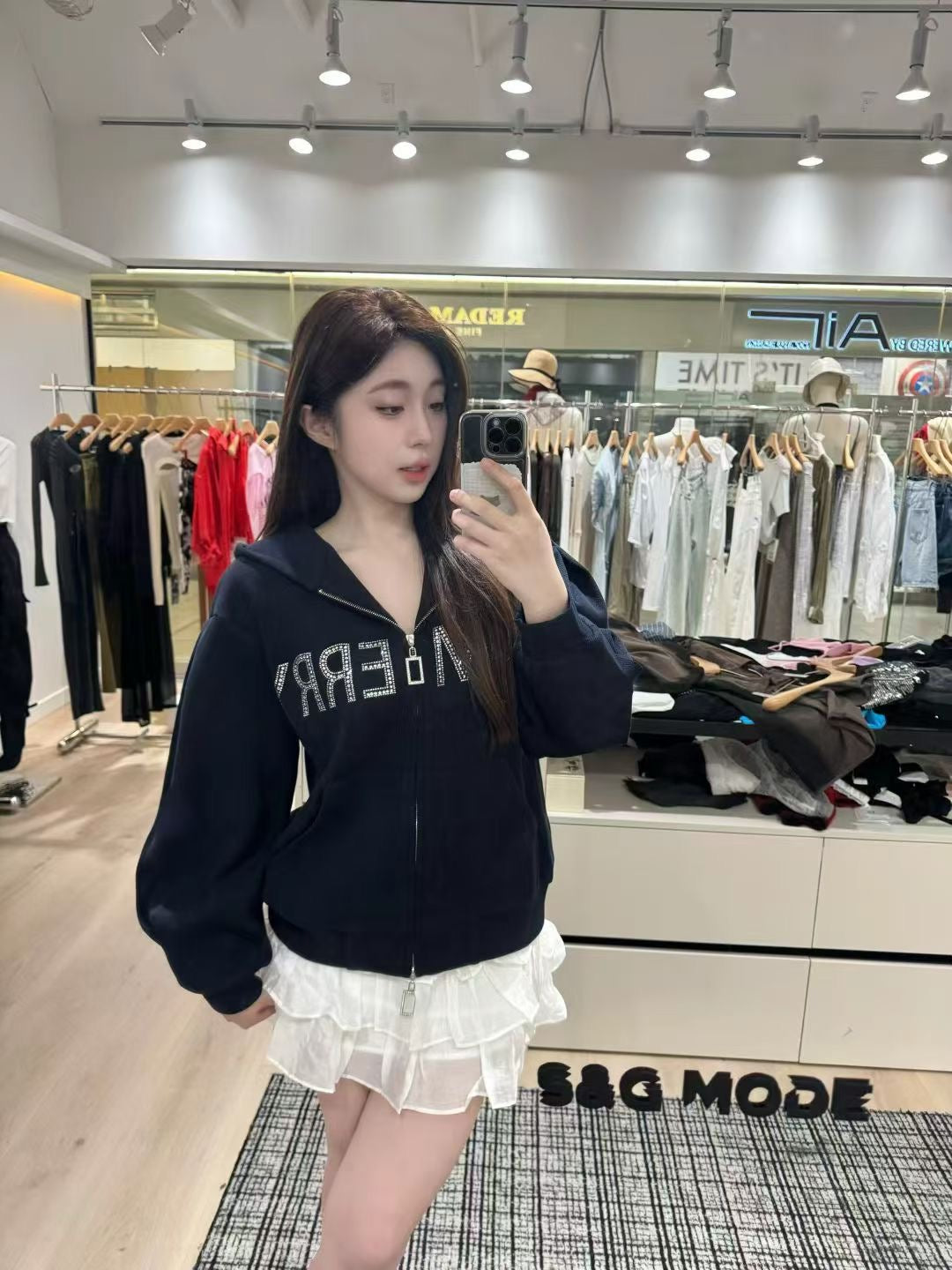 lamerry蓝色水钻卫衣外套