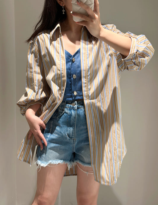 DI.AD 条纹拼接长衬衫
