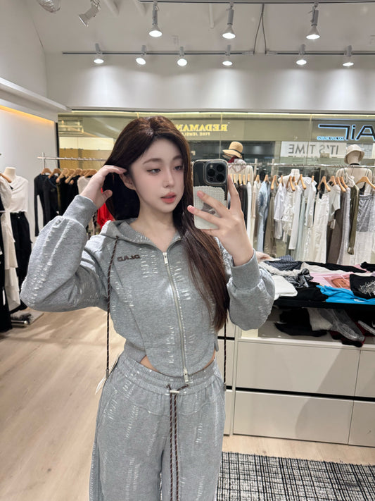 diad短款灰色套装卫衣