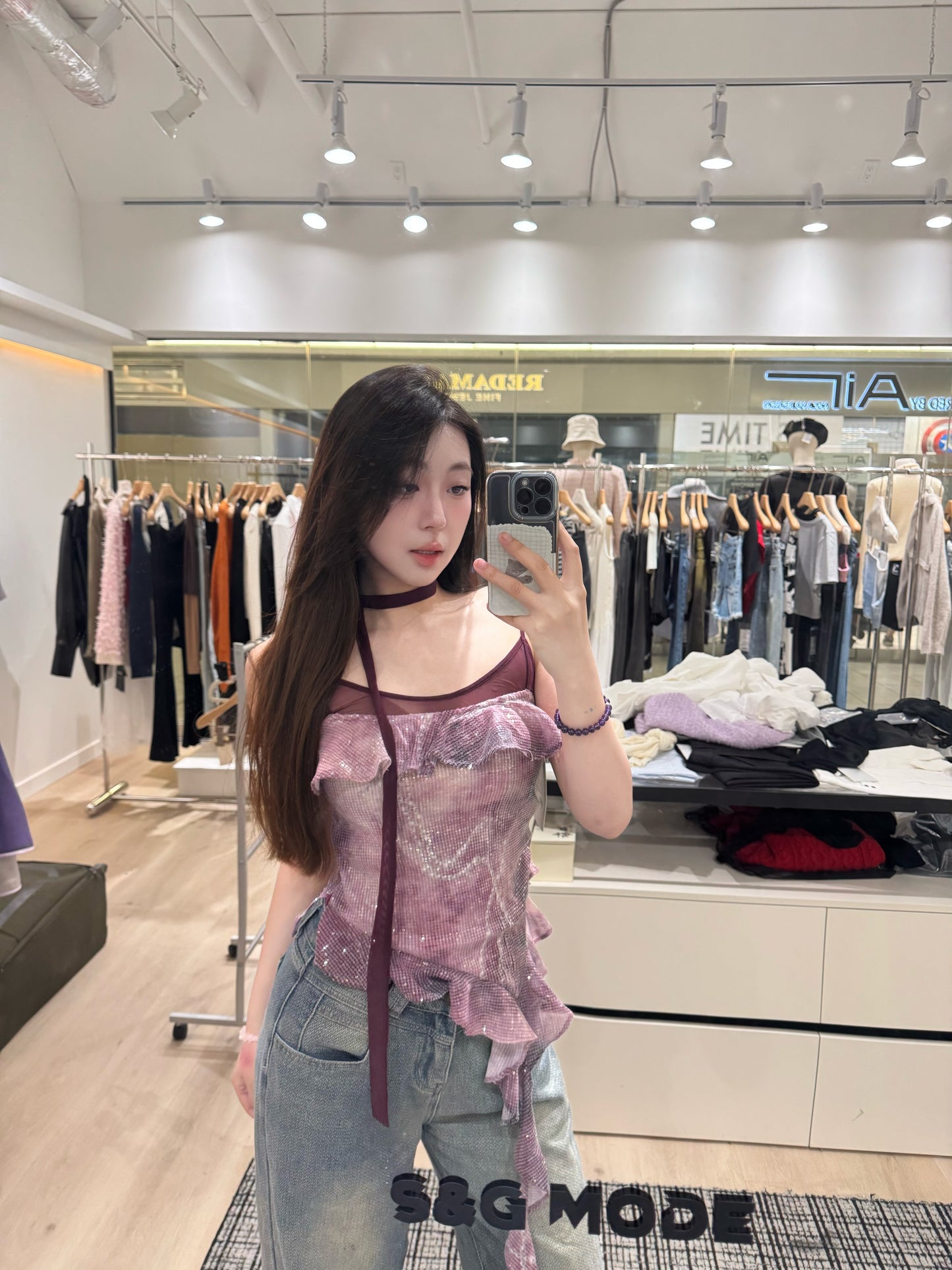 uhot紫色挂脖吊带