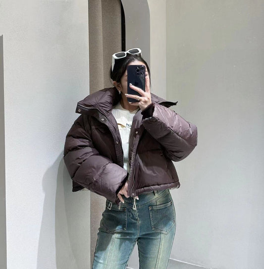 UHOT 短款咖色羽绒服